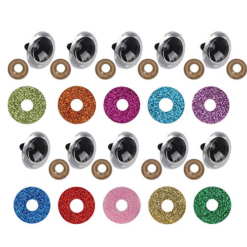 EMUKOEP Sicherheitsaugen mit Farbenfrohen Glanz -Waschmaschinen -Accessoires für Puppenspielpuppen für Puppenspielzeuge (20 mm) von EMUKOEP