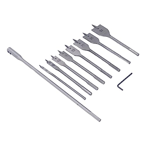 EMUKOEP Spiel von 10 Hölzern für Holz, Hoher Kohlenstoffstahl, 8 Größen, 1/4 -Zoll -Stiel, Tischlerbits von EMUKOEP