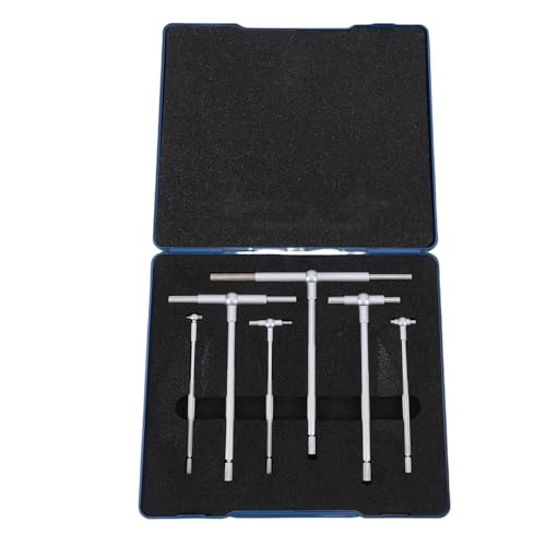 EMUKOEP Teleskoping -Gage -Set 5/16 -Zoll -bis 6 -Zoll -Bereich Selbstzentrierende Doppelaktion Hochgenauiges T -Bohr -Loch -Messgeräte Mikrometer -Messwerkzeug mit Speicherhülle für von EMUKOEP