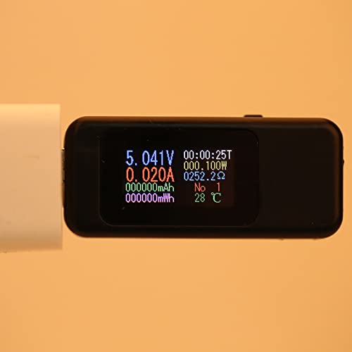 EMUKOEP USB-LCD-Bildschirm USB-Trägertester Messer Digitalspannungsspannungsspannung Voltmeter C Digitaler Batteriedetektorspannung Messgerät DC4-30V (Schwarz) von EMUKOEP