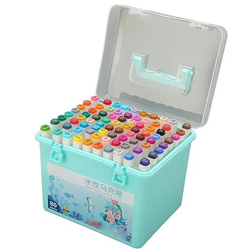 EMUKOEP Wasserbasierte Graffiti -Marker, Reichhaltige Doppelkopffarben, Lackmarkierungen in Schneller Trockenbox für DIY -Handwerk für und Erwachsene Verpackt (80 Farben) von EMUKOEP