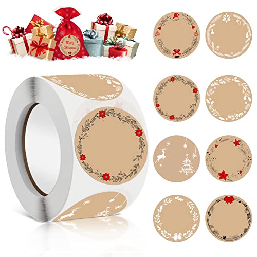 ENAIAH Aufkleber Weihnachten, 500 Stück 4cm Kraftpapier Weihnachtsaufkleber, Sticker Weihnachten Rund, elbstklebende Weihnachtsetiketten für Geschenkverpackung, Weihnachtsdekoration usw ENAIAH Aufkleber Weihnachten, 500 Stück 4cm Kraftpapier Weihnachtsaufkleber, Sticker Weihnachten Rund, elbstklebende Weihnachtsetiketten für Geschenkverpackung, Weihnachtsdekoration usw von ENAIAH