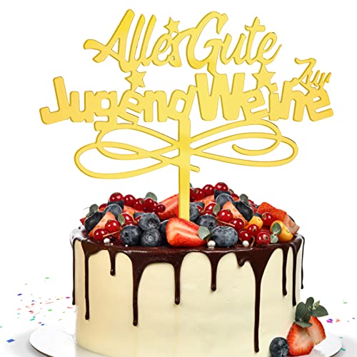 Jugendweihe Tortendeko Alles gute zur jugendweihe kuchendekoration Cake Topper Gold Tortenstecker Acryl Kuchendekoration Geschenkidee zur Jugendweihe Jungen und Mädchen Jugendfeier von ENAIAH