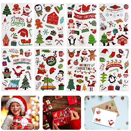 Weihnachtsaufkleber, 114 Stück Weihnachten Geschenkaufkleber Weihnachtsetiketten Selbstklebend Weihnachtsdeko Verpackung Etikette, Für Umschlag,Grußkarte Geschenke Dekoration von ENAIAH