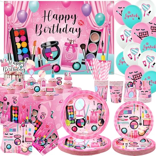 Spa-Geburtstagsparty-Dekoration, Make-up-Party-Zubehör, Teller, Becher, Servietten, Tischdecke, Happy Birthday-Hintergrund, Luftballons, Kuchenaufsätze für Mädchen, Frauen, Schlummer, Spa, Spa-Geburtstagsparty-Dekoration, Make-up-Party-Zubehör, Teller, Becher, Servietten, Tischdecke, Happy Birthday-Hintergrund, Luftballons, Kuchenaufsätze für Mädchen, Frauen, Schlummer, Spa, von ENCETARDE