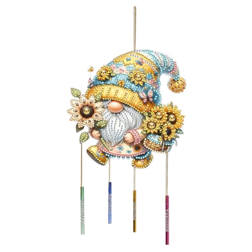 ENCOMAG Diamant Kunst Windspiel,Diamond Painting hängende Ornamente,Diamant Punkt Malerei Anhänger,Geschenke für Mutter,Oma,Frau,Ehefrau,Schwester,Heim,Fenster,Garten,Hof Dekoration (Zwerg) von ENCOMAG