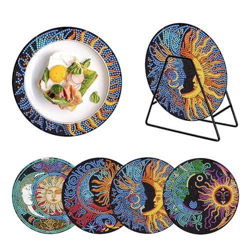 ENCOMAG 4 Stück Diamant Malerei Platzsets mit Halter,Diamantkunst Diamond Painting für Erwachsene Anfänger,Tischsets für Küche,Esstisch,Teller,Dekoration,Geschenk für Familie Freunde (Sonne und Mond) ENCOMAG 4 Stück Diamant Malerei Platzsets mit Halter,Diamantkunst Diamond Painting für Erwachsene Anfänger,Tischsets für Küche,Esstisch,Teller,Dekoration,Geschenk für Familie Freunde (Sonne und Mond) von ENCOMAG