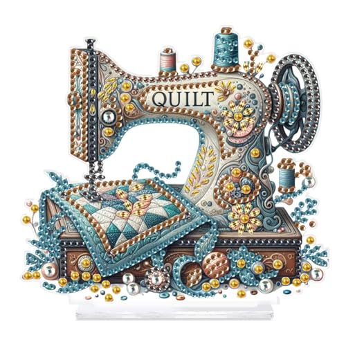 ENCOMAG 5D DIY Diamond Painting Tischdeko Nähmaschine Set, Diamant Malerei Tisch Deko Nähmaschine Ornament, Diamant Painting Malen nach Zahlen Erwachsene Geschenk ENCOMAG 5D DIY Diamond Painting Tischdeko Nähmaschine Set, Diamant Malerei Tisch Deko Nähmaschine Ornament, Diamant Painting Malen nach Zahlen Erwachsene Geschenk von ENCOMAG