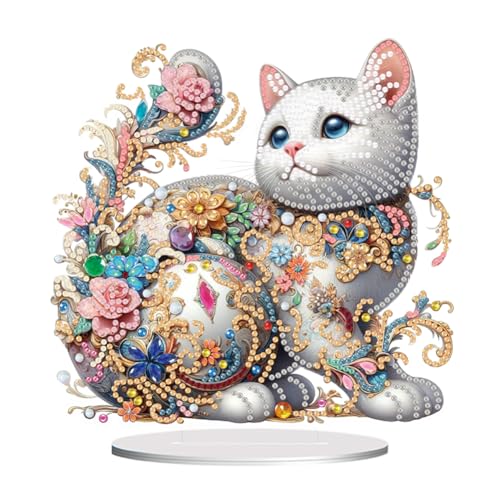 ENCOMAG 5D Diamond Painting Katze Deko,Diamant Malerei Bilder Kit Katze Tisch Dekoration,Handwerk Applique Mosaik Dekoration,DIY Diamant Malerei Geschenk dekorationen für Home Office Desktop ENCOMAG 5D Diamond Painting Katze Deko,Diamant Malerei Bilder Kit Katze Tisch Dekoration,Handwerk Applique Mosaik Dekoration,DIY Diamant Malerei Geschenk dekorationen für Home Office Desktop von ENCOMAG