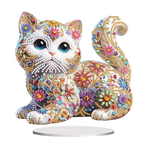 ENCOMAG 5D Diamond Painting Katze Deko,Diamant Malerei Bilder Kit Katze Tisch Dekoration,Handwerk Applique Mosaik Dekoration,DIY Diamant Malerei Geschenk dekorationen für Home Office Desktop ENCOMAG 5D Diamond Painting Katze Deko,Diamant Malerei Bilder Kit Katze Tisch Dekoration,Handwerk Applique Mosaik Dekoration,DIY Diamant Malerei Geschenk dekorationen für Home Office Desktop von ENCOMAG
