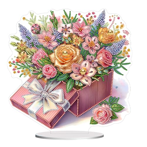 ENCOMAG 5d diamond painting tischdeko, diamond painting Blumen Geschenkbox, diamond painting Tischdekoration, diamond painting Desktop Deko, diamond painting deko, 5d diamant Kunst von ENCOMAG