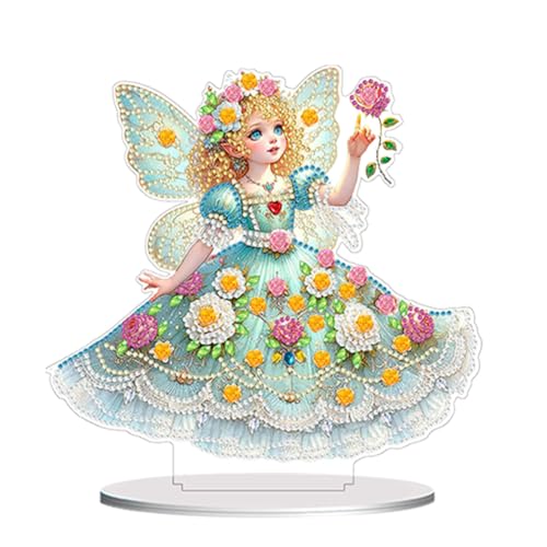 ENCOMAG Blumen Schmetterlings Fee Diamond Painting Kinder Mädchen 5D Diamant Painting Bilder Kinder,Diamond Painting Tischdeko Ornamente Geschenk Mädchen Bastelset kinder ab 6 7 8 9 10 11 12 jahre von ENCOMAG