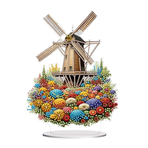 ENCOMAG Blumen windmühle Diamond Painting Kinder Mädchen 5D Diamant Painting Bilder Kinder,Diamond Painting Tischdeko Ornamente Geschenk Mädchen Bastelset kinder ab 6 7 8 9 10 11 12 jahre von ENCOMAG