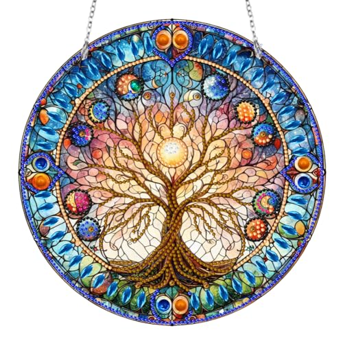 ENCOMAG DIY Diamond Painting Anhänger Buntglas Baum Sonnenfänger 5D Diamant Painting Kranz mit Kette Hängeschild Diamant Malerei Bilder Wandbehang Kits für Fenster Wand Und Eingang Decor ENCOMAG DIY Diamond Painting Anhänger Buntglas Baum Sonnenfänger 5D Diamant Painting Kranz mit Kette Hängeschild Diamant Malerei Bilder Wandbehang Kits für Fenster Wand Und Eingang Decor von ENCOMAG