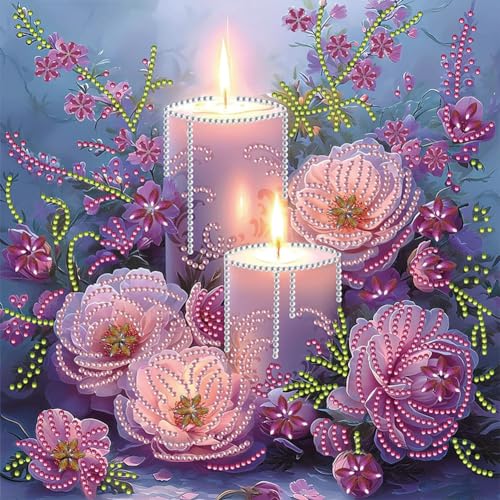 ENCOMAG Diamond Painting Bilder, Kerze Blume DIY 5D Diamond Painting mit Diamond Painting Zubehör Malen Nach Zahlen Erwachsene Kinder für Geschenk Home Wall Décor, 30x30 cm ENCOMAG Diamond Painting Bilder, Kerze Blume DIY 5D Diamond Painting mit Diamond Painting Zubehör Malen Nach Zahlen Erwachsene Kinder für Geschenk Home Wall Décor, 30x30 cm von ENCOMAG
