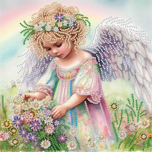 ENCOMAG Diamond Painting für Erwachsene, 5D Little Angel Girl Teilbohrer Diamond Art Kit, DIY Mädchen Gem Painting Set, Home Wall Decor Geschenke Malen von Diamanten ENCOMAG Diamond Painting für Erwachsene, 5D Little Angel Girl Teilbohrer Diamond Art Kit, DIY Mädchen Gem Painting Set, Home Wall Decor Geschenke Malen von Diamanten von ENCOMAG