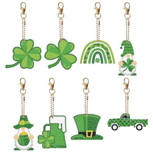 ENCOMAG Kleeblatt-Diamant-Malerei-Set, Schlüsselanhänger, doppelseitiges Strassgemälde, Schlüsselanhänger-Set für Anfänger und Erwachsene, Malen nach Zahlen, Diamant-Punkte, Kunst, St. Patrick's Day ENCOMAG Kleeblatt-Diamant-Malerei-Set, Schlüsselanhänger, doppelseitiges Strassgemälde, Schlüsselanhänger-Set für Anfänger und Erwachsene, Malen nach Zahlen, Diamant-Punkte, Kunst, St. Patrick's Day von ENCOMAG