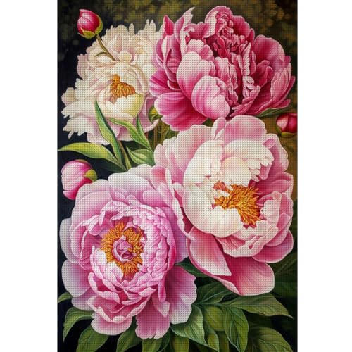 ENCOMAG Kreuzstich-Set, Motiv: Pfingstrosen, 11 fädig, 3 Stränge, vorgedrucktes Stickset, Blumenmuster für Mädchen und Frauen, Handarbeitsset, 40 x 60 cm ENCOMAG Kreuzstich-Set, Motiv: Pfingstrosen, 11 fädig, 3 Stränge, vorgedrucktes Stickset, Blumenmuster für Mädchen und Frauen, Handarbeitsset, 40 x 60 cm von ENCOMAG