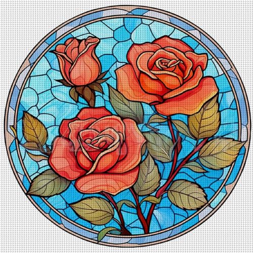 ENCOMAG Kreuzstich-Set mit Rosenblüten für Anfänger, komplettes Sortiment an Kreuzstich-Stickmustern für Erwachsene, 18-fädig, Stickerei-Starter-Set, 25 x 25 cm ENCOMAG Kreuzstich-Set mit Rosenblüten für Anfänger, komplettes Sortiment an Kreuzstich-Stickmustern für Erwachsene, 18-fädig, Stickerei-Starter-Set, 25 x 25 cm von ENCOMAG