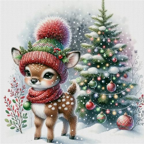 ENCOMAG Kreuzstich-Set mit Schneemann-Hirsch-Motiv, Weihnachtsbaum, Winter, geprägtes Kreuzstich-Set für Erwachsene, einfaches und einfaches Anfänger-Kreuzstich-Set, Nadelspitzen-Set für Anfänger, 30 ENCOMAG Kreuzstich-Set mit Schneemann-Hirsch-Motiv, Weihnachtsbaum, Winter, geprägtes Kreuzstich-Set für Erwachsene, einfaches und einfaches Anfänger-Kreuzstich-Set, Nadelspitzen-Set für Anfänger, 30 von ENCOMAG