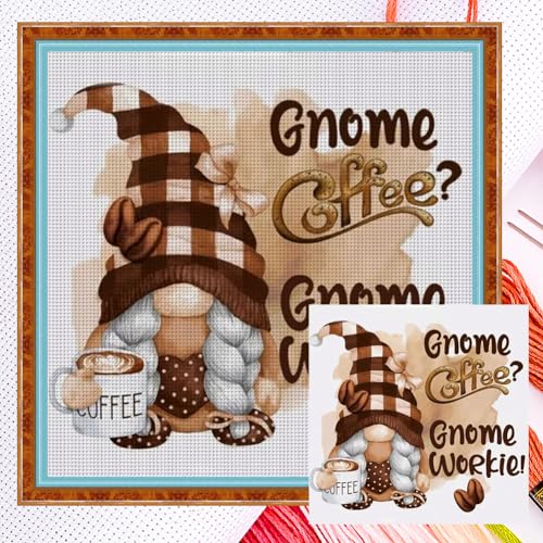 ENCOMAG Kreuzstich-Set mit Zwergen-Kaffee-Prägung, Kreuzstich-Set für Erwachsene und Anfänger, Stickset, komplettes Sortiment an Kreuzstich-Nadelarbeiten für Heimdekoration, kein Rahmen, 40 x 40 cm ENCOMAG Kreuzstich-Set mit Zwergen-Kaffee-Prägung, Kreuzstich-Set für Erwachsene und Anfänger, Stickset, komplettes Sortiment an Kreuzstich-Nadelarbeiten für Heimdekoration, kein Rahmen, 40 x 40 cm von ENCOMAG