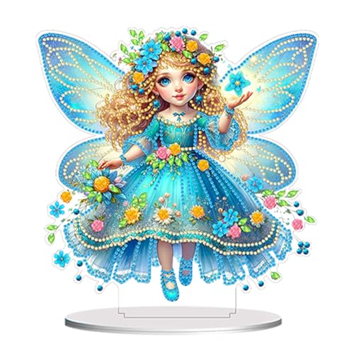 ENCOMAG Schmetterlings fee Diamond Painting Kinder Mädchen 5D Diamant Painting Bilder Kinder,Diamond Painting Tischdeko Ornamente Geschenk Mädchen Bastelset kinder ab 6 7 8 9 10 11 12 jahre von ENCOMAG