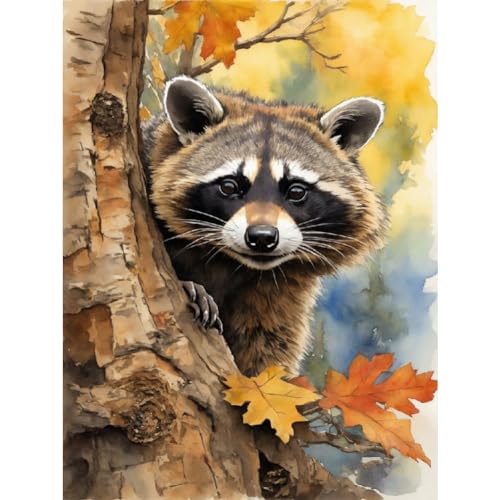 ENCOMAG Waschbär-Tier-Diamant-Malerei-Kits für Erwachsene, DIY, volle runde Diamant-Kunstmalerei, Diamant-Stickerei, Edelstein-Kunst, Bastelset für Zuhause, Wanddekoration, Geschenke, 30 x 40 cm ENCOMAG Waschbär-Tier-Diamant-Malerei-Kits für Erwachsene, DIY, volle runde Diamant-Kunstmalerei, Diamant-Stickerei, Edelstein-Kunst, Bastelset für Zuhause, Wanddekoration, Geschenke, 30 x 40 cm von ENCOMAG