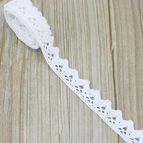 (5 Meter/Rolle) Weißer Baumwolle bestickter Spitzennetz-Stoffbesatz DIY Nähen handgefertigtes Bastelband Materialien-10 von ENEMO