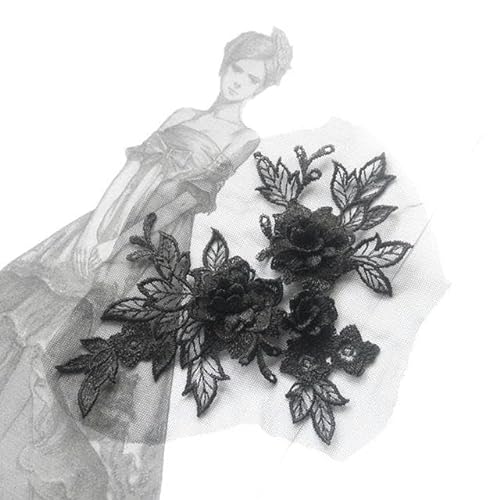 1 Stück 3D-Blumen, Netz-Stickerei, Spitzenapplikation, DIY-Spitzenstoffbesatz, Bastelbedarf, Hochzeitskleid, Kleidung, Patches, Zubehör, G von ENEMO