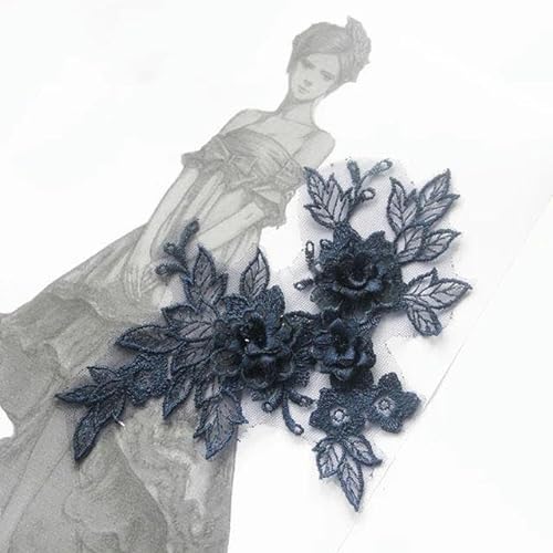 3D Bunte Blumenapplikation Spitzenstoffe Pailletten Aufkleber Stickerei Aufnäher Patches Für Hochzeitskleid Kleidung Nähzubehör-J von ENEMO
