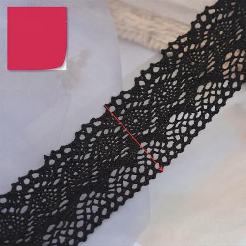 5 10 Yards/Lot 10-70 mm breites schwarzes Spitzenstoffband Baumwoll-Spitzenbesatz Nähmaterial für Heimvorhänge Bekleidungszubehör DIY-20-5 Yards von ENEMO
