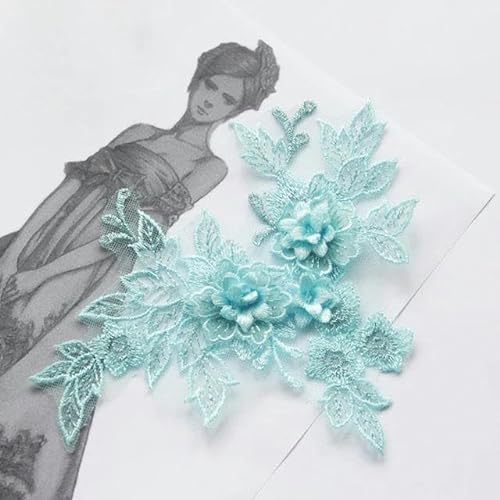 Neuer Stil 3D-Spitze-Blumen-Stickerei-Applikationsbesatz-Patch DIY Nähen Dekoration Handwerk Hochzeitskleid-Accessoires Handgefertigte Lieferungen-E von ENEMO