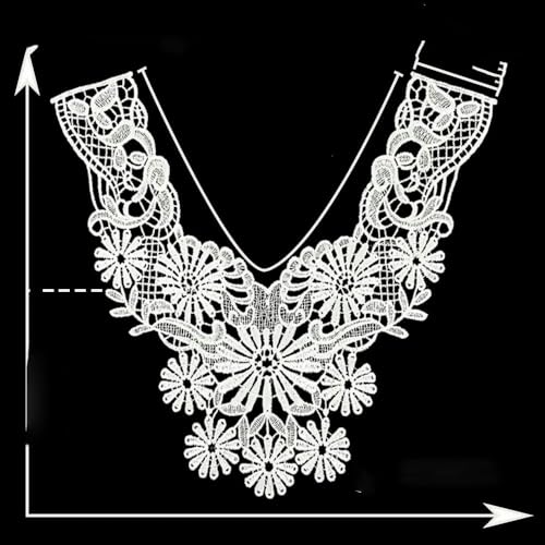 Schwarz-weiße Polyester-Stickerei, ausgehöhlter Kragen, DIY-Nähdekoration, Kleid, Kleidung, Kragenzubehör – Stil 22 (1 Stück) – wie abgebildet von ENEMO