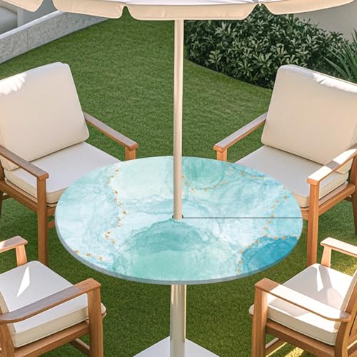 ENEN 3D Elastische Runde Tischdecke mit Schirmloch und Reißverschluss, Wasserdicht Outdoor Taillierte Runde Tischdecke, Wetterfest Gartentischdecke für Sonnenschirm (Klassisch Marmor 0,L: 114-137cm) ENEN 3D Elastische Runde Tischdecke mit Schirmloch und Reißverschluss, Wasserdicht Outdoor Taillierte Runde Tischdecke, Wetterfest Gartentischdecke für Sonnenschirm (Klassisch Marmor 0,L: 114-137cm) von ENEN