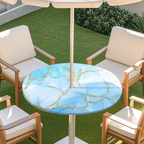 ENEN 3D Elastische Runde Tischdecke mit Schirmloch und Reißverschluss, Wasserdicht Outdoor Taillierte Runde Tischdecke, Wetterfest Gartentischdecke für Sonnenschirm (Klassisch Marmor 8,L: 114-137cm) ENEN 3D Elastische Runde Tischdecke mit Schirmloch und Reißverschluss, Wasserdicht Outdoor Taillierte Runde Tischdecke, Wetterfest Gartentischdecke für Sonnenschirm (Klassisch Marmor 8,L: 114-137cm) von ENEN