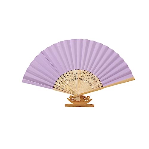ENEN Handfächer, Chinesischer Fächer Fecher Sommer Klassischer Faltfächer Basteln Geschenk Hand Fächer Hochzeitsdeko Wanddekoration Geschenk und Performance (10er Set,Lila) von ENEN