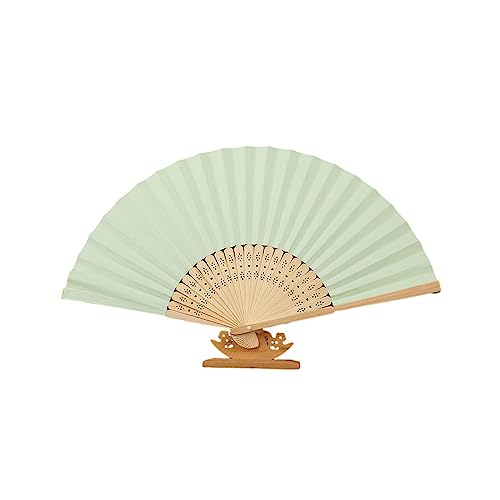 ENEN Handfächer, Chinesischer Fächer Fecher Sommer Klassischer Faltfächer Basteln Geschenk Hand Fächer Hochzeitsdeko Wanddekoration Geschenk und Performance (10er Set,Mintgrün) von ENEN