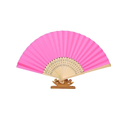 ENEN Handfächer, Chinesischer Fächer Fecher Sommer Klassischer Faltfächer Basteln Geschenk Hand Fächer Hochzeitsdeko Wanddekoration Geschenk und Performance (10er Set,Rosa) von ENEN