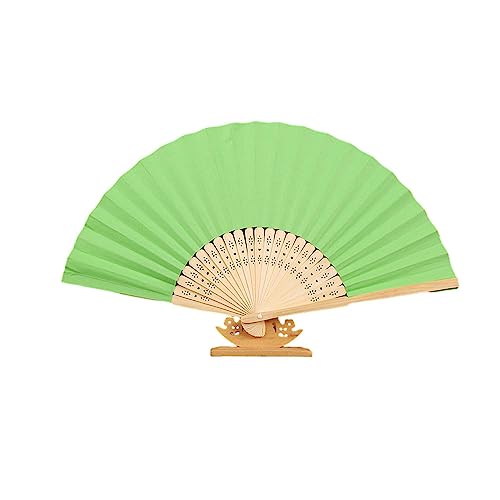 ENEN Handfächer, Chinesischer Fächer Fecher Sommer Klassischer Faltfächer Basteln Geschenk Hand Fächer Hochzeitsdeko Wanddekoration Geschenk und Performance (5er Set,Grün) von ENEN