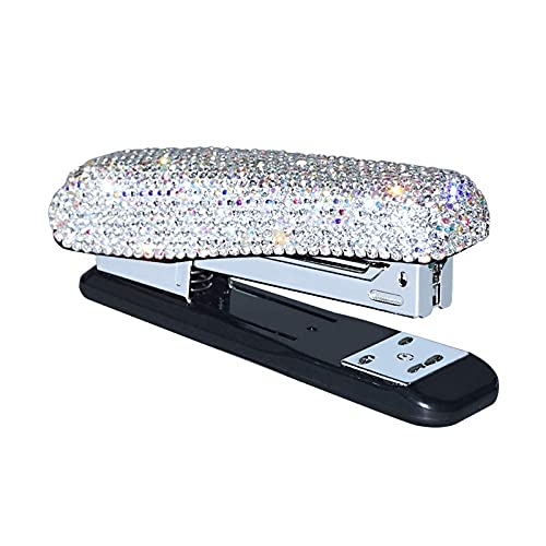 ENG Robuster Hefter für Büro, Diamant-Kristall, handgefertigt, glitzernd, schillernd, Modern, Weiß von ENG