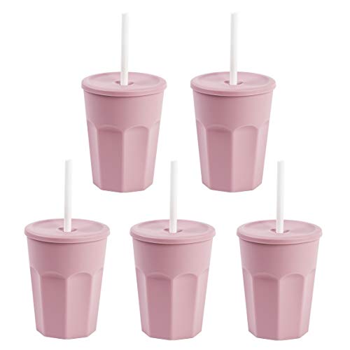 ENGELLAND - 5 x Kunststoffbecher mit Deckel, Rosa, Trinkbecher mit Strohhalm, Party-Becher, Plastik Trink-Gläser, Mehrweg, 0,25 Liter ENGELLAND - 5 x Kunststoffbecher mit Deckel, Rosa, Trinkbecher mit Strohhalm, Party-Becher, Plastik Trink-Gläser, Mehrweg, 0,25 Liter von ENGELLAND