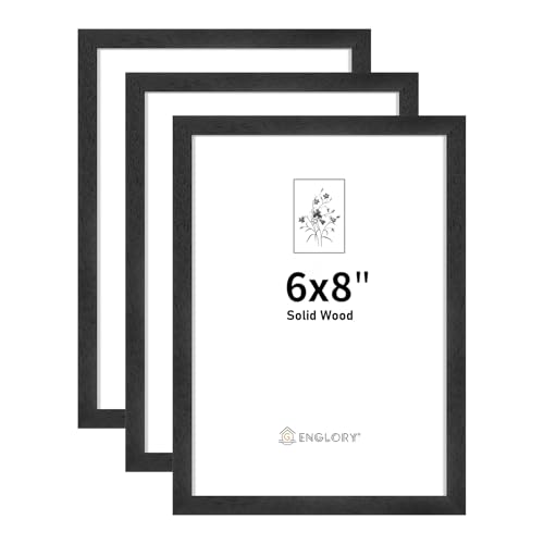 ENGLORY 15,2 x 20,3 cm schwarzer Bilderrahmen 3er Set Holz Fotorahmen mit Plexiglasfront für Zertifikat/Bild/Foto/Malerei, Wandhalterung für Dekoration ENGLORY 15,2 x 20,3 cm schwarzer Bilderrahmen 3er Set Holz Fotorahmen mit Plexiglasfront für Zertifikat/Bild/Foto/Malerei, Wandhalterung für Dekoration von ENGLORY