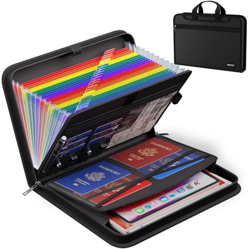 ENGPOW Akkordeon-Aktenordner, feuerfest, Fächermappe mit bunten Taschen, 25 Taschen, Dokumenten-Organizer mit Griff und Etiketten, tragbar, für Zuhause, Reisen, sichere Aufbewahrung für Briefe im ENGPOW Akkordeon-Aktenordner, feuerfest, Fächermappe mit bunten Taschen, 25 Taschen, Dokumenten-Organizer mit Griff und Etiketten, tragbar, für Zuhause, Reisen, sichere Aufbewahrung für Briefe im von ENGPOW