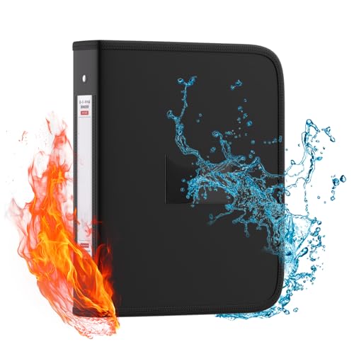 Feuerfeste Ringordner,Ringbuch A4,2-Ring-Mechanik,Ringordner A4 Schmal,Ringbuchordner Wasserfester Ordner mit Reißverschluss für Papierkram,Dokumente,Sichere Aufbewahrung für Büro,Zuhause,Schule Feuerfeste Ringordner,Ringbuch A4,2-Ring-Mechanik,Ringordner A4 Schmal,Ringbuchordner Wasserfester Ordner mit Reißverschluss für Papierkram,Dokumente,Sichere Aufbewahrung für Büro,Zuhause,Schule von ENGPOW