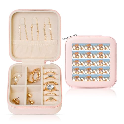 ENGhjes Kleine Schmuckschatulle mit Flip-Flop-Druck, Reise-Schmuckkästchen, Mini-Schmuckaufbewahrung, Vitrine für Damen von ENGhjes