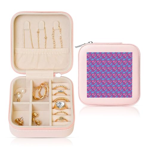 ENGhjes Kleine Schmuckschatulle mit Hundepfotenabdruck, Reise-Schmuckschatulle, Mini-Schmuck-Aufbewahrungsvitrine für Frauen von ENGhjes