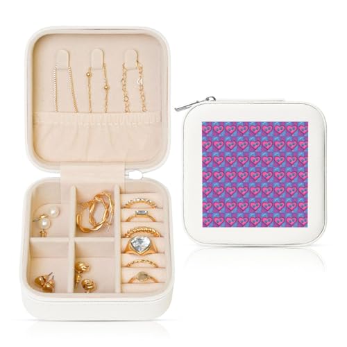 ENGhjes Kleine Schmuckschatulle mit Hundepfotenabdruck, Reise-Schmuckschatulle, Mini-Schmuck-Aufbewahrungsvitrine für Frauen von ENGhjes