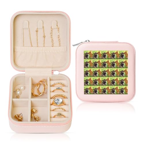 ENGhjes Kleine Schmuckschatulle mit Kaninchenpaardruck, Reise-Schmuckschatulle, Mini-Schmuck-Aufbewahrungsvitrine für Frauen ENGhjes Kleine Schmuckschatulle mit Kaninchenpaardruck, Reise-Schmuckschatulle, Mini-Schmuck-Aufbewahrungsvitrine für Frauen von ENGhjes