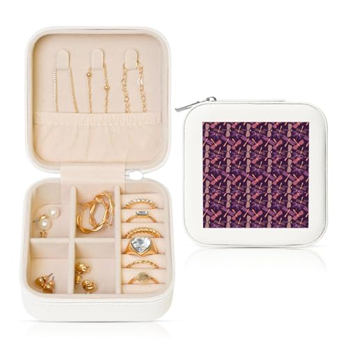 ENGhjes Kleine Schmuckschatulle mit Libellen-Druck, Reise-Schmuckkästchen, Mini-Schmuckaufbewahrung, Vitrine für Damen von ENGhjes