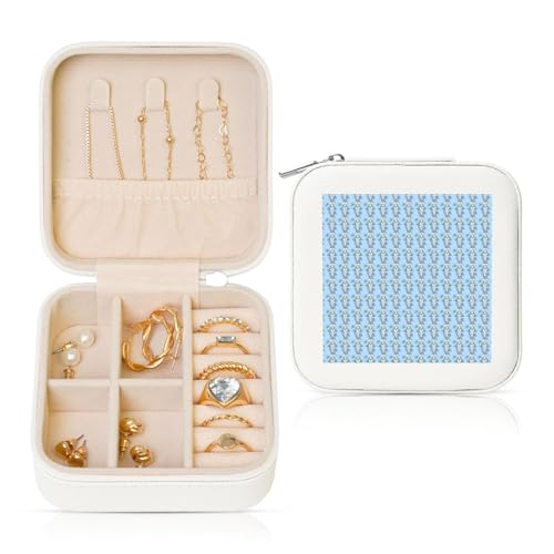 ENGhjes Kleine Schmuckschatulle mit Osterhasen-Druck, Reise-Schmuckschatulle, Mini-Schmuck-Aufbewahrungsvitrine für Frauen von ENGhjes